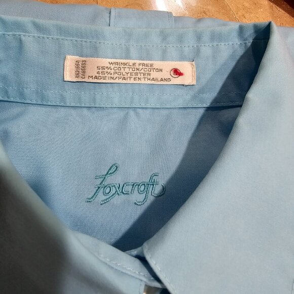 Women's Foxcroft Button Down Cotton Blend Shirt Light Blue Size 6 - Picture 4 of 7